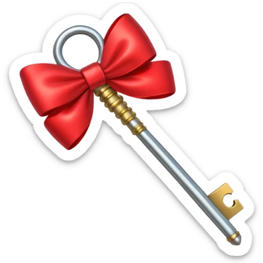 keys with a red bow sticker