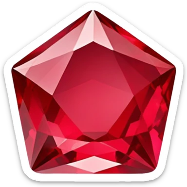 ruby gemstone with facets sticker