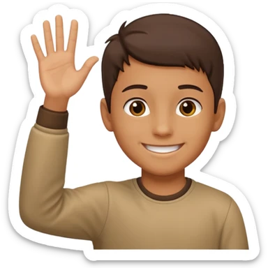 boy raising his hand sticker