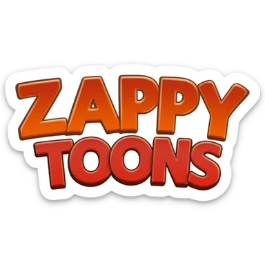 Zappy toons word related cartoons sticker