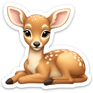 baby deer laying down sticker