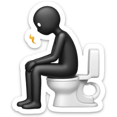 Pooping stickman sticker