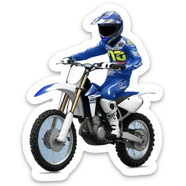 Una moto yamaha yz 125 en azul  sticker