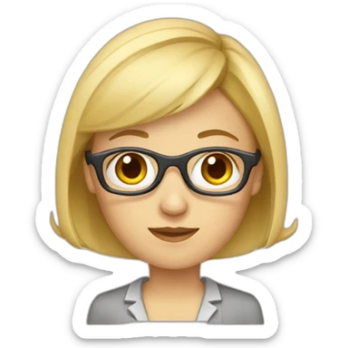 blonde chemistry teacher with short bangs sticker
