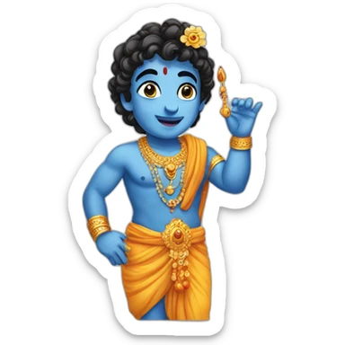 God Krishna little  sticker