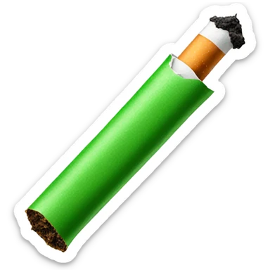 a big green cigarette  sticker