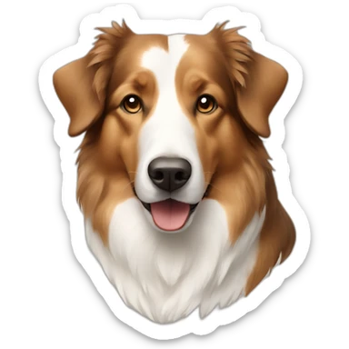 Light brown and white English shepherd sticker