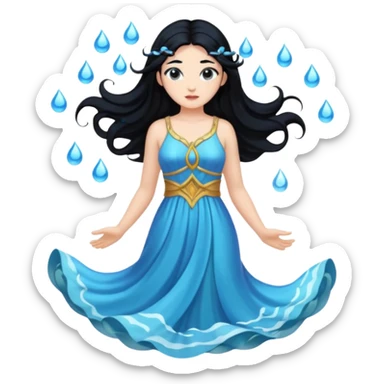 diosa del agua pelo negro piel blanca sticker