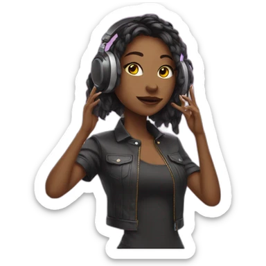 techno girl vibing sticker