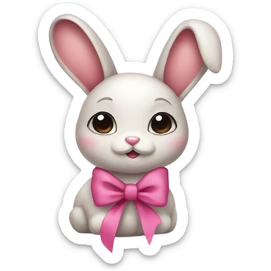 Cute Bunnie with a pink bow sticker