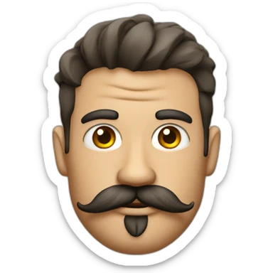 Creative man with tattoos moustache and bears sticker