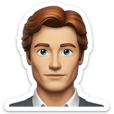 Alain Delon young engineer blue eyes red hair sticker