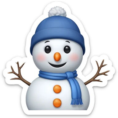 snowmen wearing cap  sticker