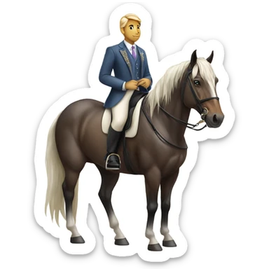 Majestic horse looking forward wearing chic outfit sticker