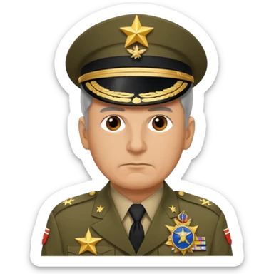 An American general in full uniform sticker