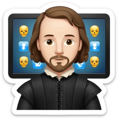 Shakespeare very faithful to original portrait with a technological screen sticker