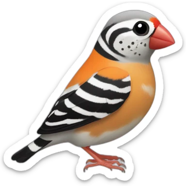 "Zebra finch" chestnuk sticker
