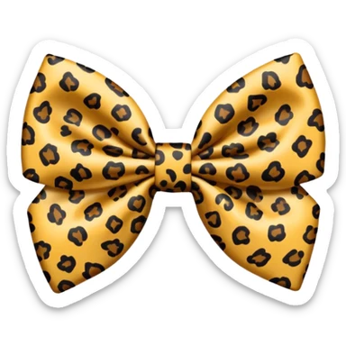 Leopard print bow sticker