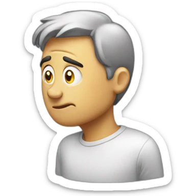 Puzzled man scratching head sticker