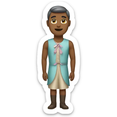 make a guy with a bow wearing a dress sticker