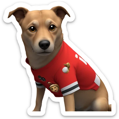 red shirt on sleeping pet sticker