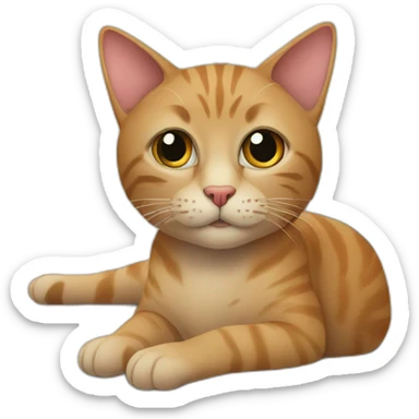 a cat at home sticker