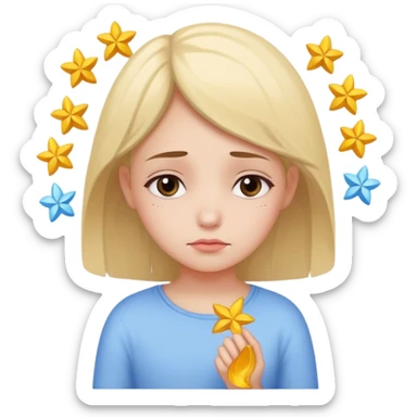 A smart but sad girl who carries a lot of wishes and dreams with her. sticker