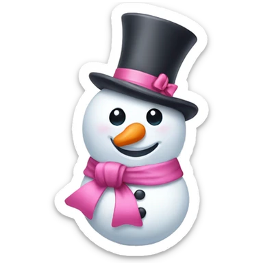 Cute snowman with pink bow sticker