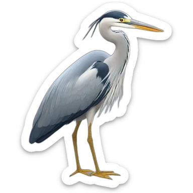 Heron with "Yoann" label sticker