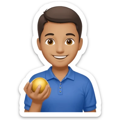 A pétanque player sticker
