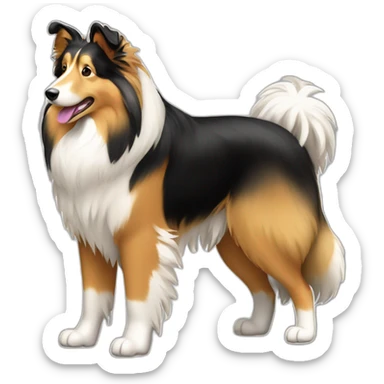 full body sand rough collie sticker