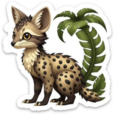 Feral Rare Fantasy dark tropical Vernid-Trico-species by LiLaiRa, random markings, tufted tail, tufted ears, full body sticker
