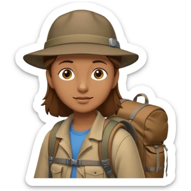 Hiker with backpack facing right sticker