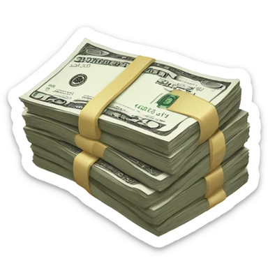 Stack of cash sticker