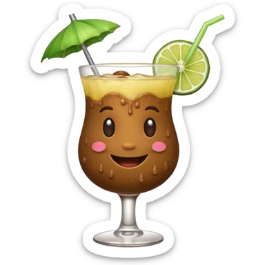 A poop drinking a margarita sticker