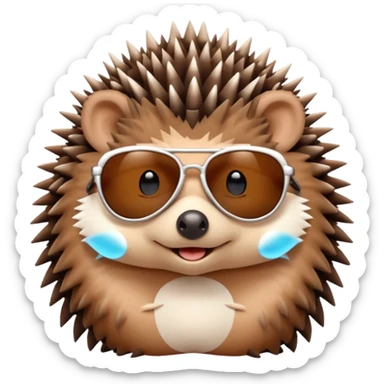 hedgehog with sunglasses sticker