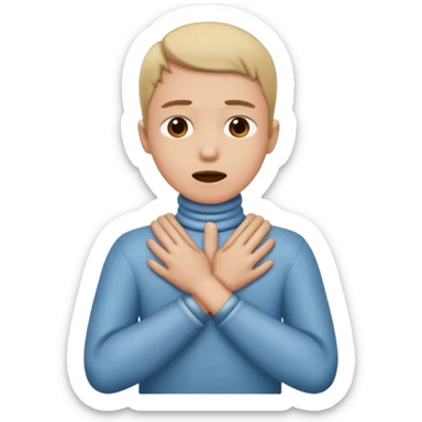 choking its neck with two hands crossed sticker