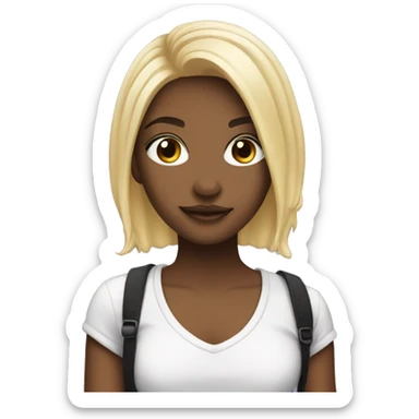 Girl with black and blonde split dye hair sticker