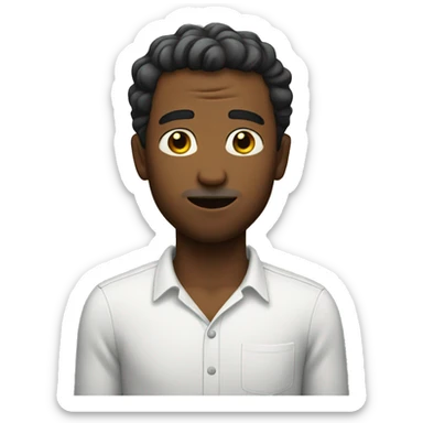 White man grabbing his chest sticker