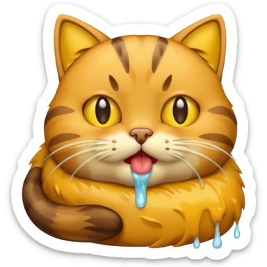 cat vomits sticker