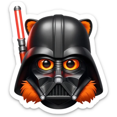 tiger face with Darth Vader helmet and red lightsaber for Twitch emote sticker