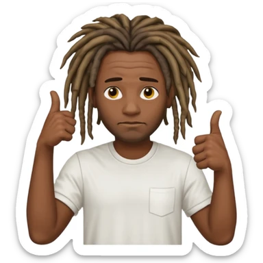 Thumbs down black skinned guys with dreads with his thumbs pointing down sticker