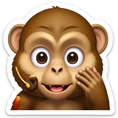 macaco com a mao na boca sticker