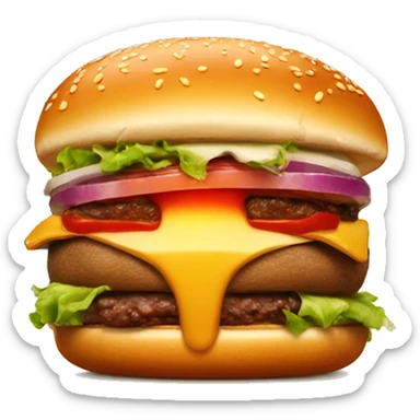 Juicy burger that is on fire sticker