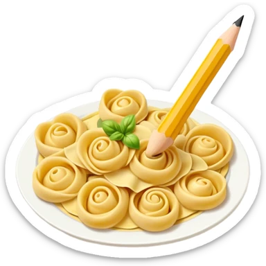 Tortellini on pencil sticker