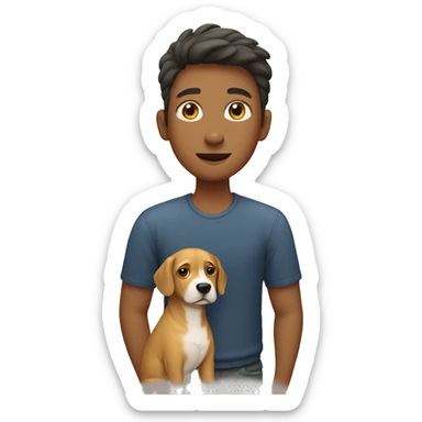 Dog with owner sticker