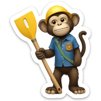 Boots the monkey with a shovel sticker