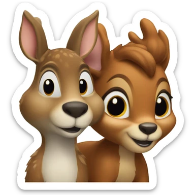 deer and squirrel dating sticker