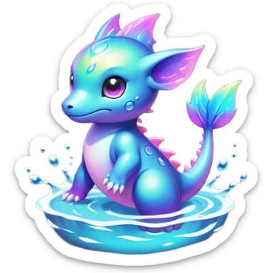 Kawaii Edgy Dark Pretty Nebulae Shiny Beautiful Aesthetic Water-Gradient Fakémon-Digimon-creature sticker