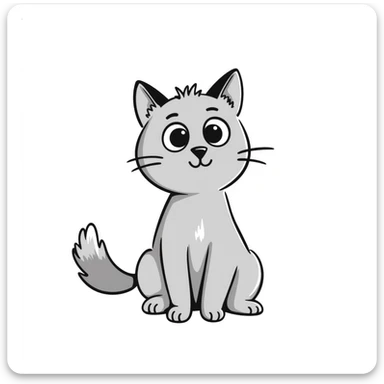 gray cat sticker